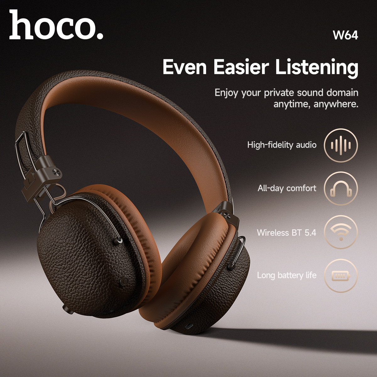 HOCO Retro PU Leather Wireless Bluetooth 5.4