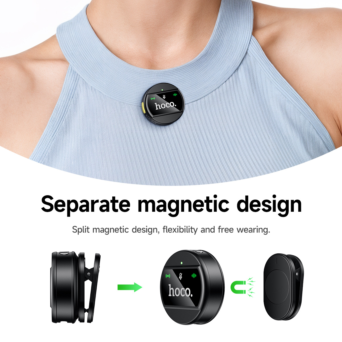Microfono rotondo wireless USB-C HOCO per iPhone 16 e