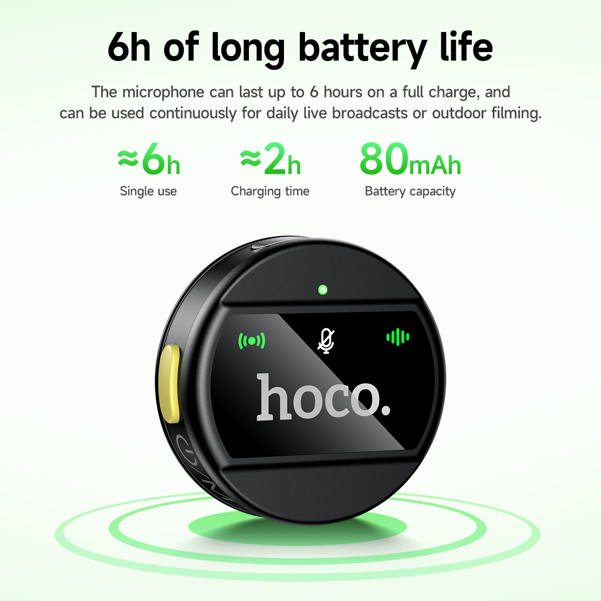 Microfono rotondo wireless USB-C HOCO per iPhone 16 e