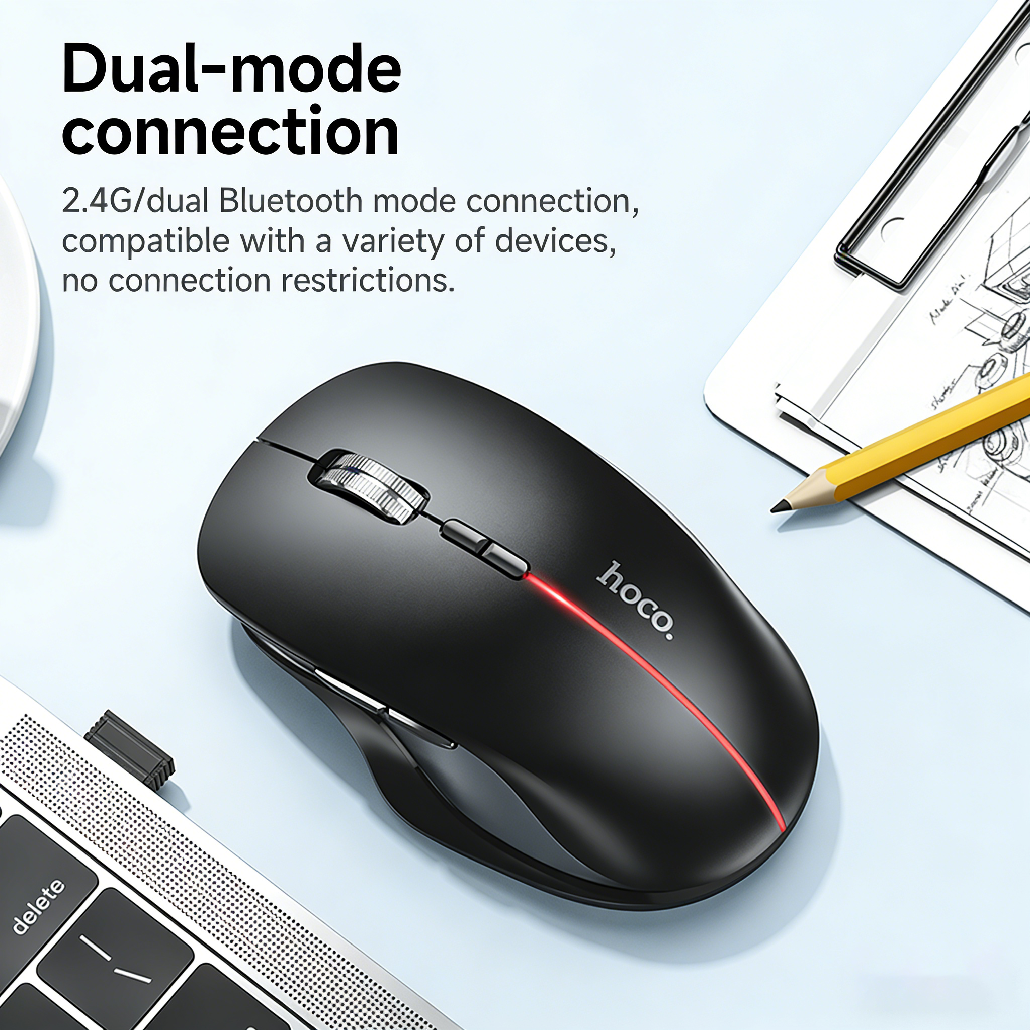 HOCO Auricolare wireless ricaricabile 2.4G Bluetooth