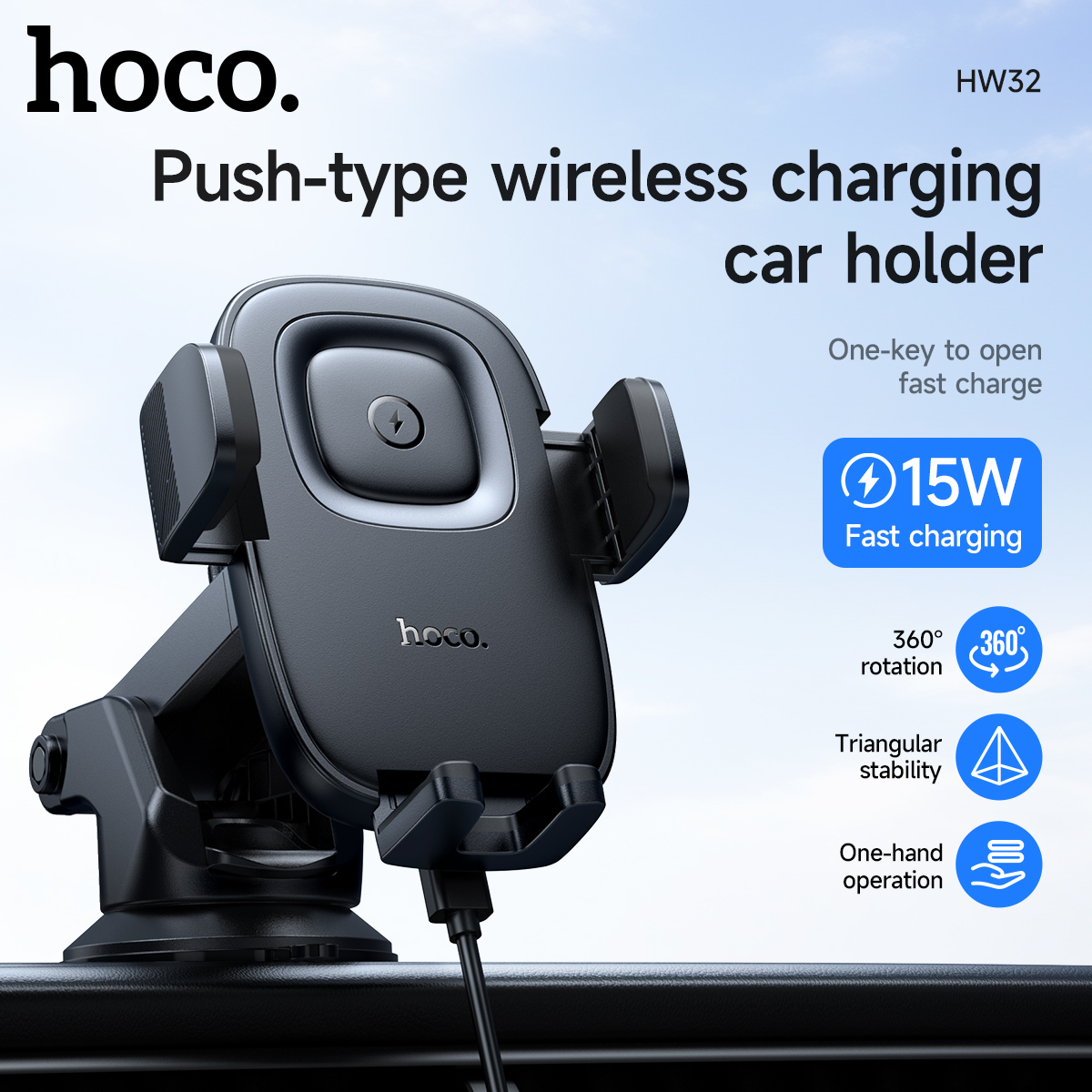 Supporto per telefono con ricarica wireless HOCO da 15