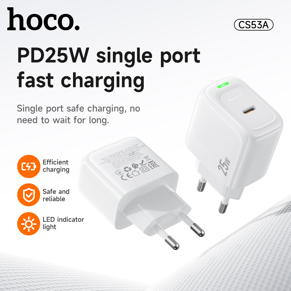 HOCO USB C PD25W Ricarica rapida EU