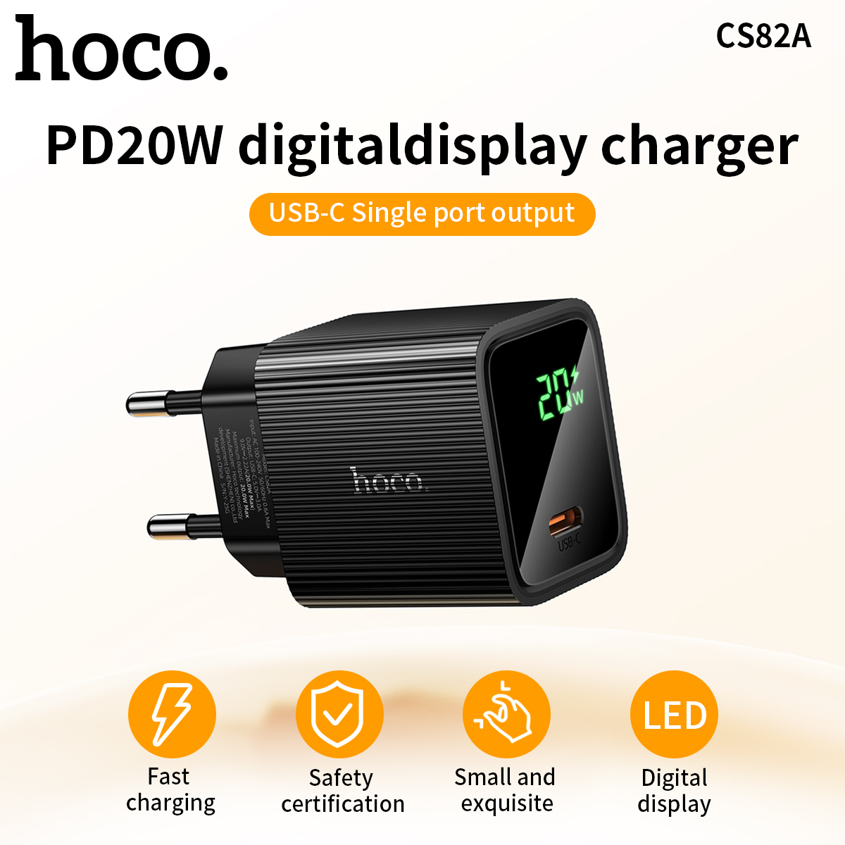 HOCO EU PD20W Display digitale a LED Ricarica rapida