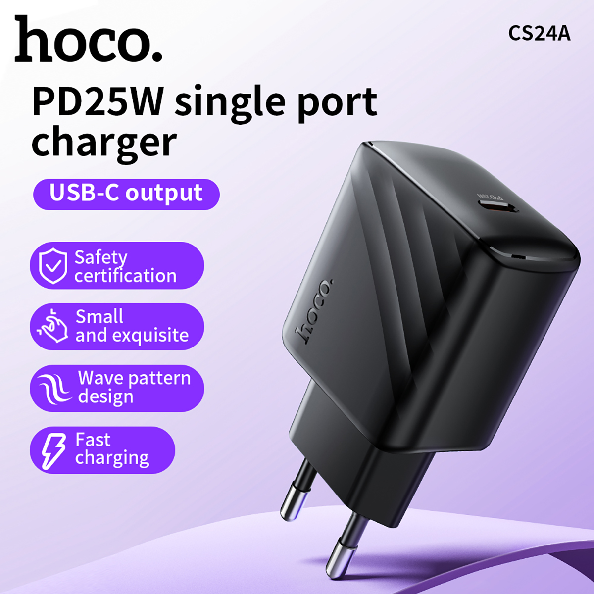 Telefono con ricarica rapida USB C PD25W e spina EU