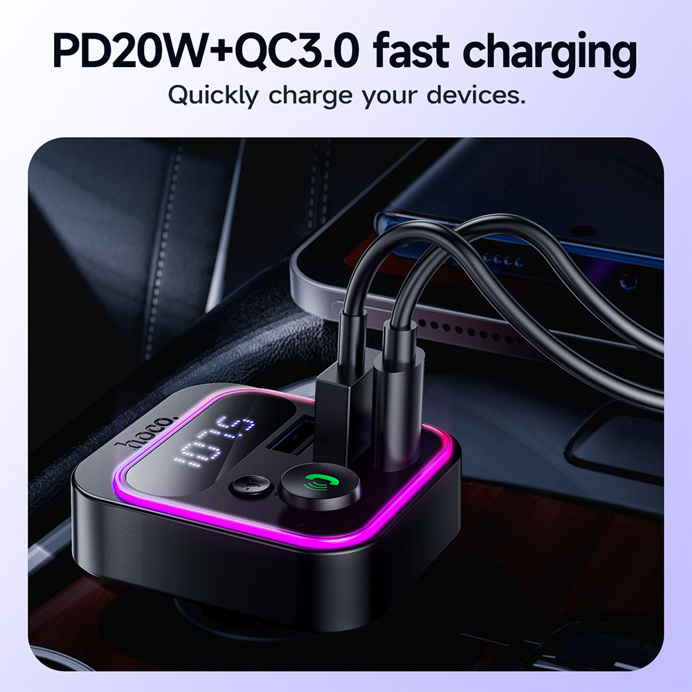 Caricabatterie da auto HOCO PD20W QC3.0 con Bluetooth
