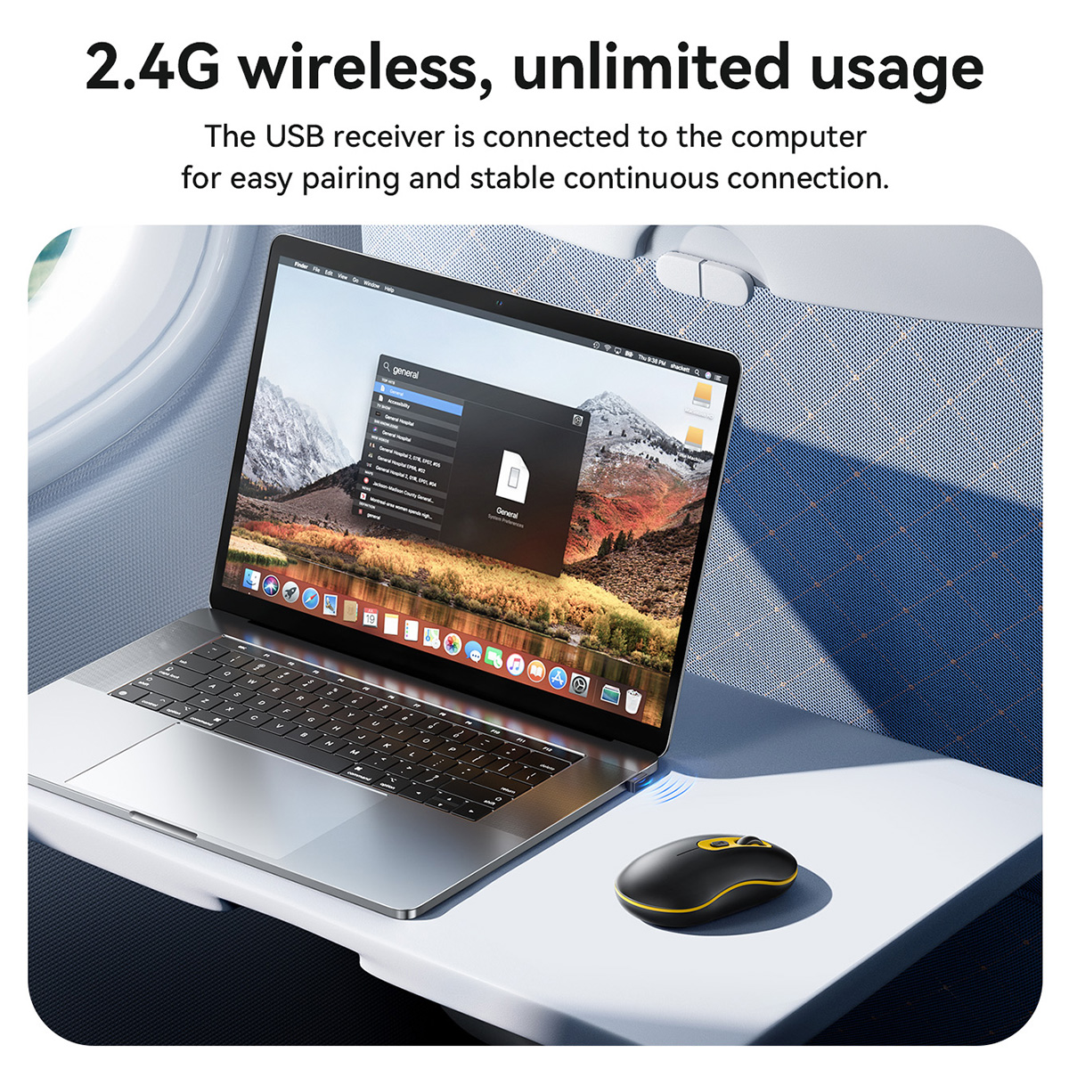 Mouse wireless HOCO 2.4G ergonomico 1600 DPI