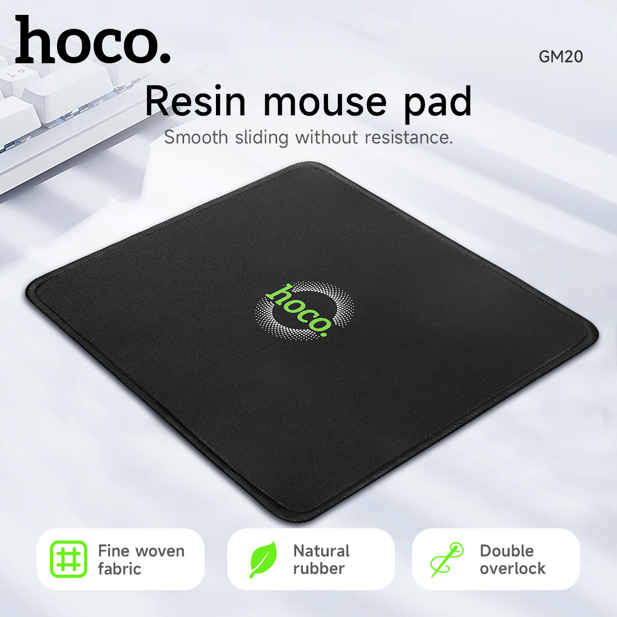 Tappetino per mouse da gioco HOCO quadrato antiscivolo