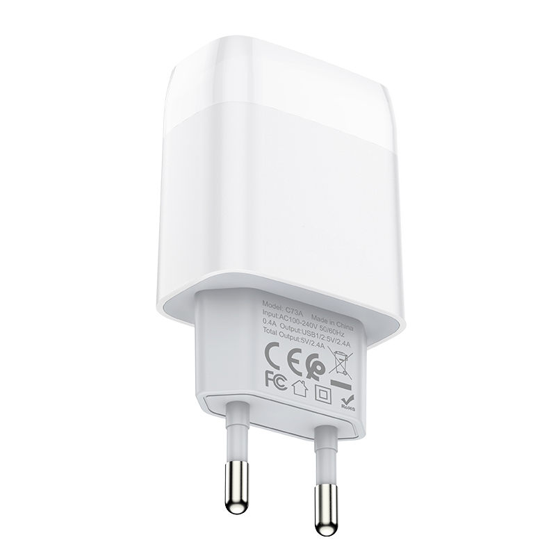 Caricabatterie Hoco Dual USB con spina EU/US/UK, 2.4A