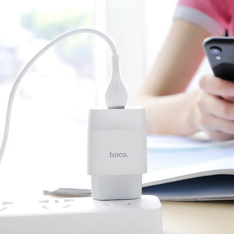 Caricabatterie Hoco Dual USB con spina EU/US/UK, 2.4A