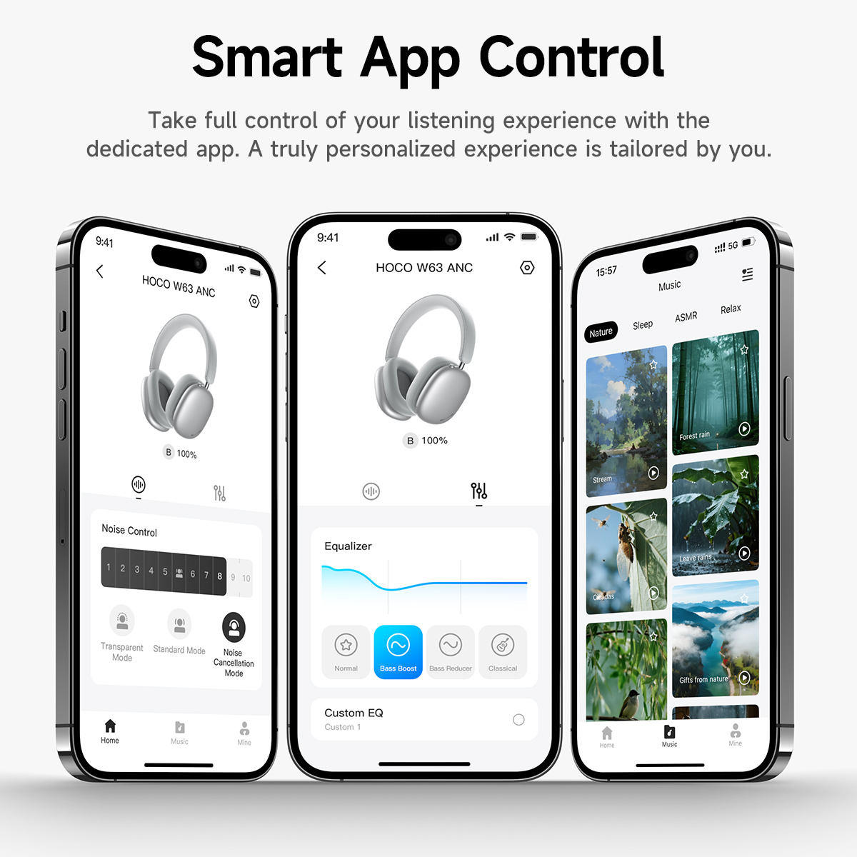 HOCO ANC Riduzione del rumore Wireless Bluetooth 5.4