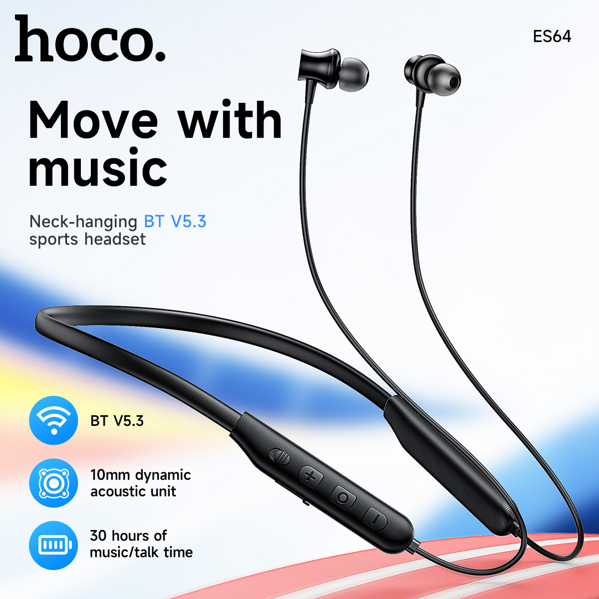 Auricolari wireless Bluetooth 5.3 con archetto da