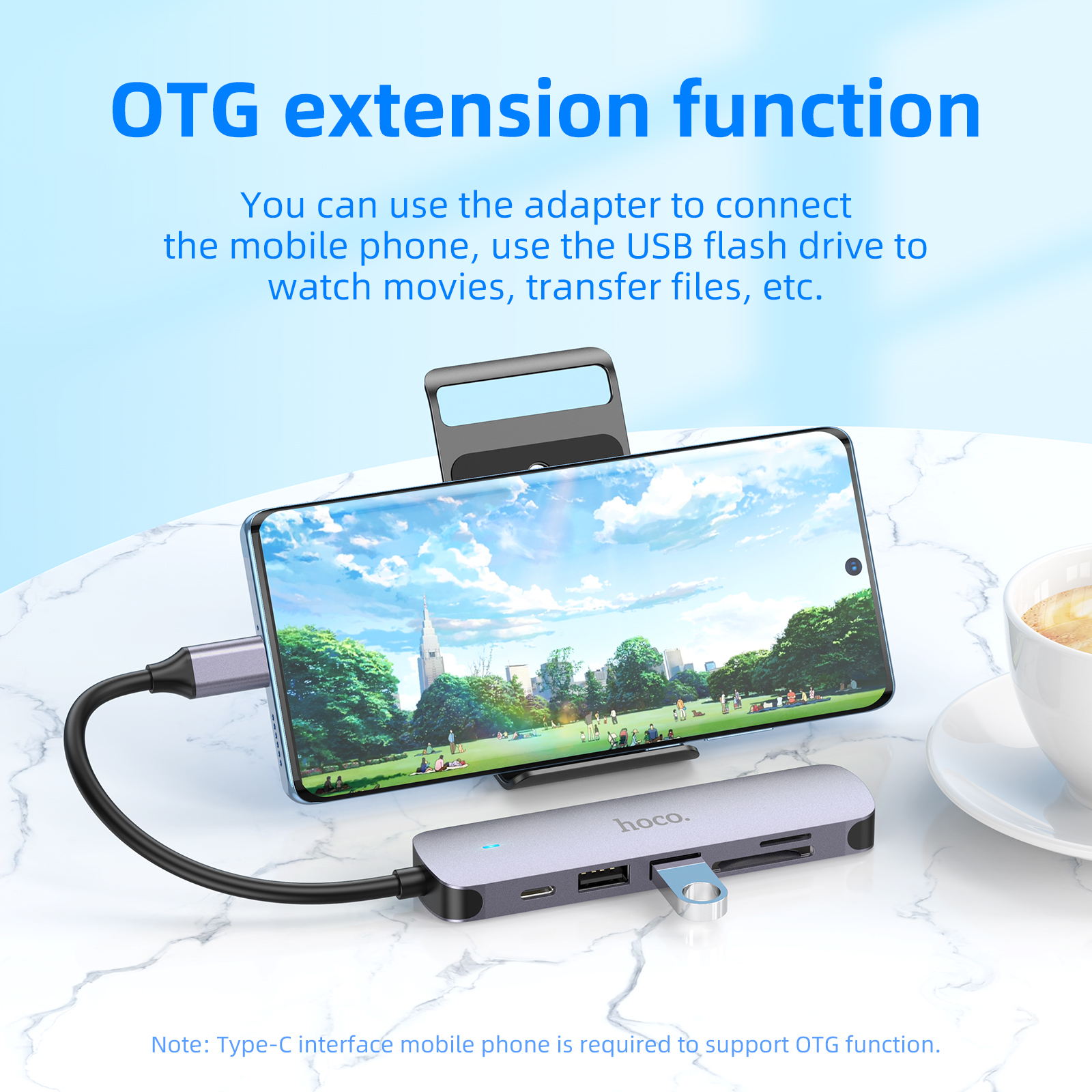 HOCO Hub USB C Adattatore da tipo C a USB 3.0 2.0 PD60W