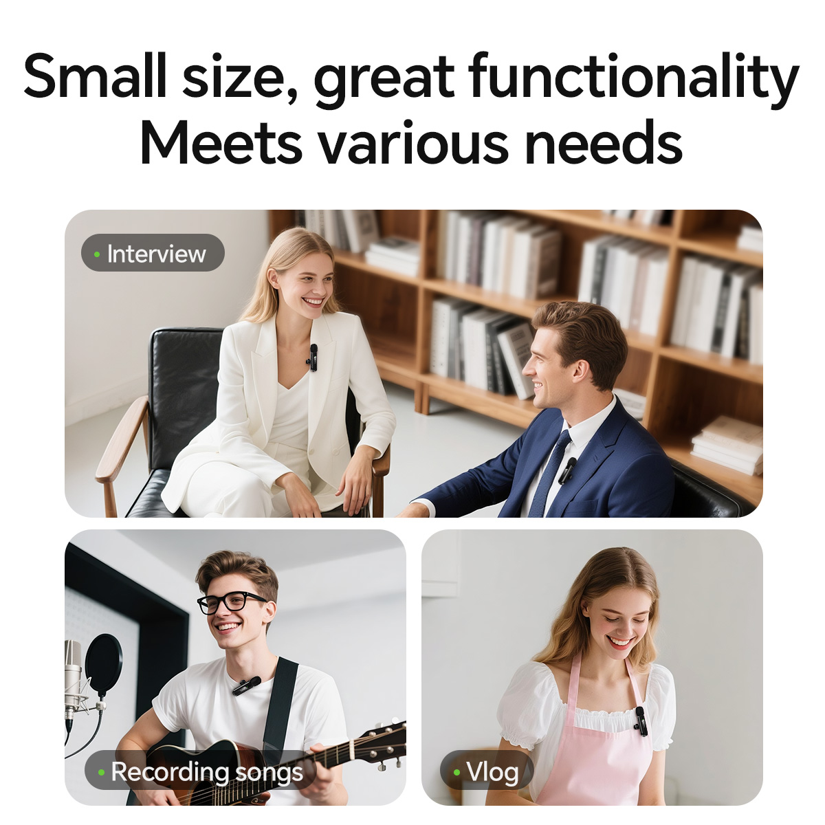 Microfono lavalier wireless HOCO con porta Type-C