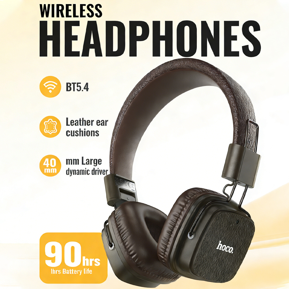 HOCO Retro PU Leather Wireless Bluetooth 5.4