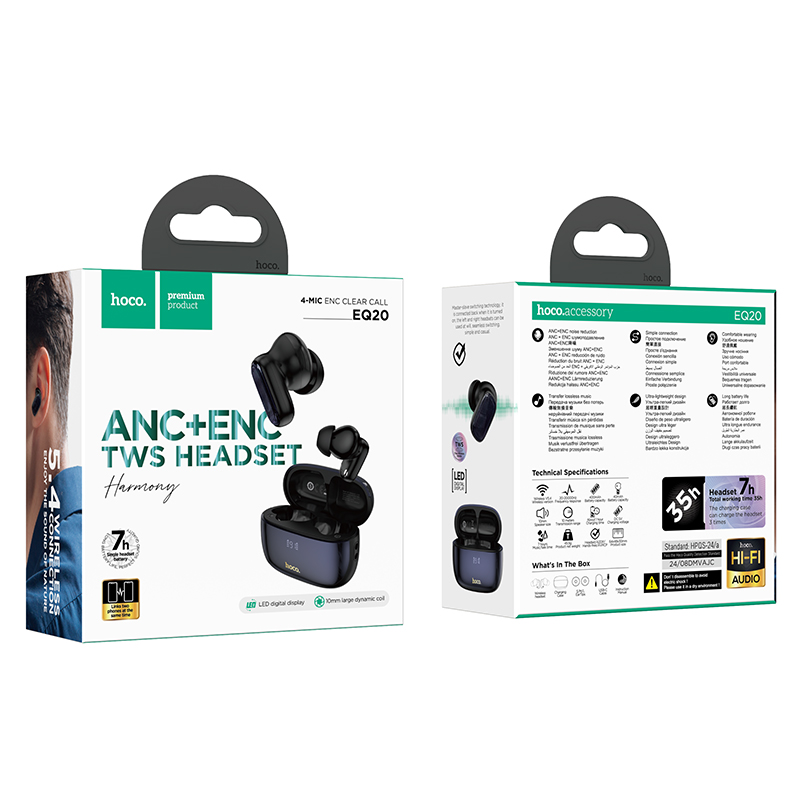 HOCO EQ20 ANC ENC Cancellazione del rumore Bluetooth