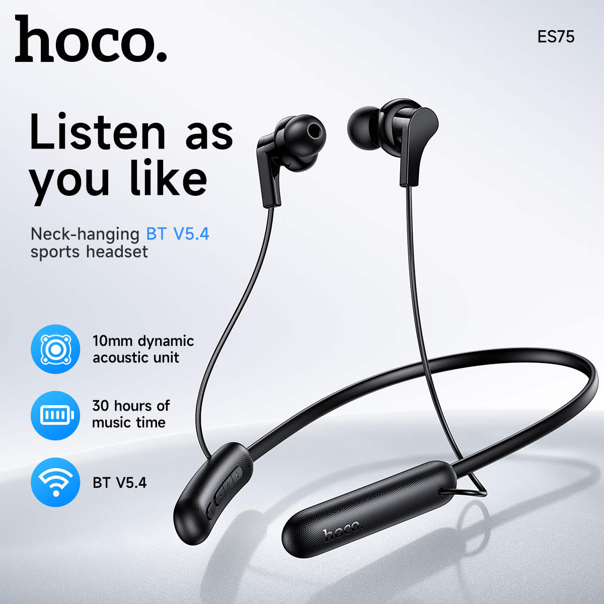Auricolari wireless HOCO Original Neckband 5.4 per la