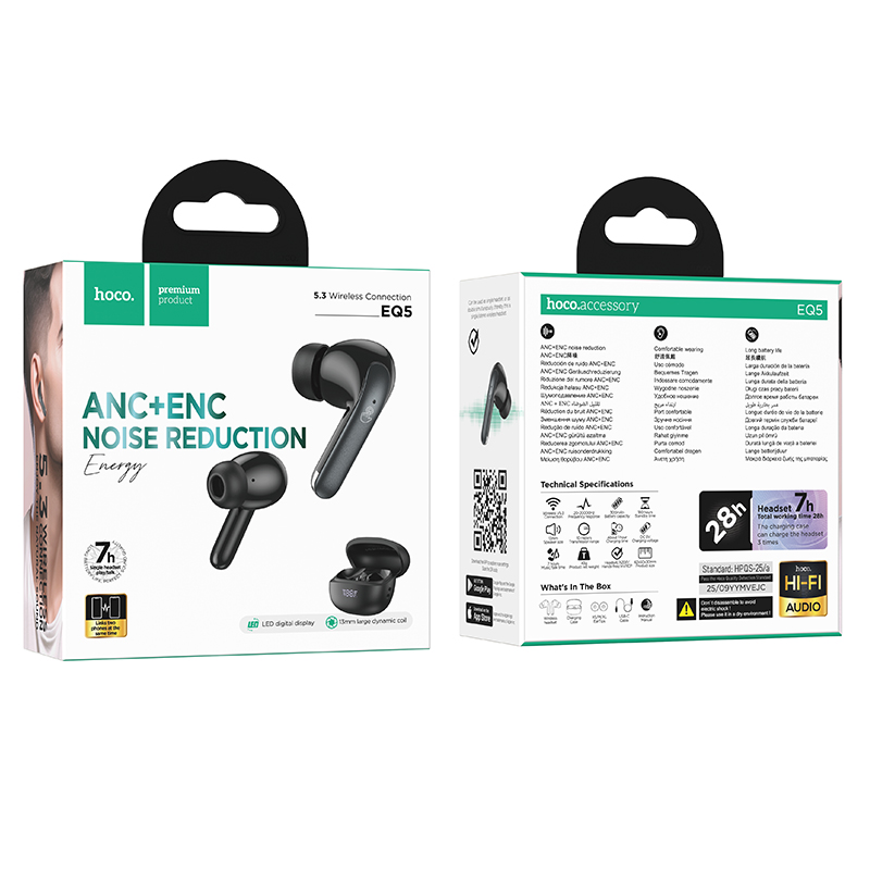 HOCO Wireless ANC+ENC Auricolari con riduzione del