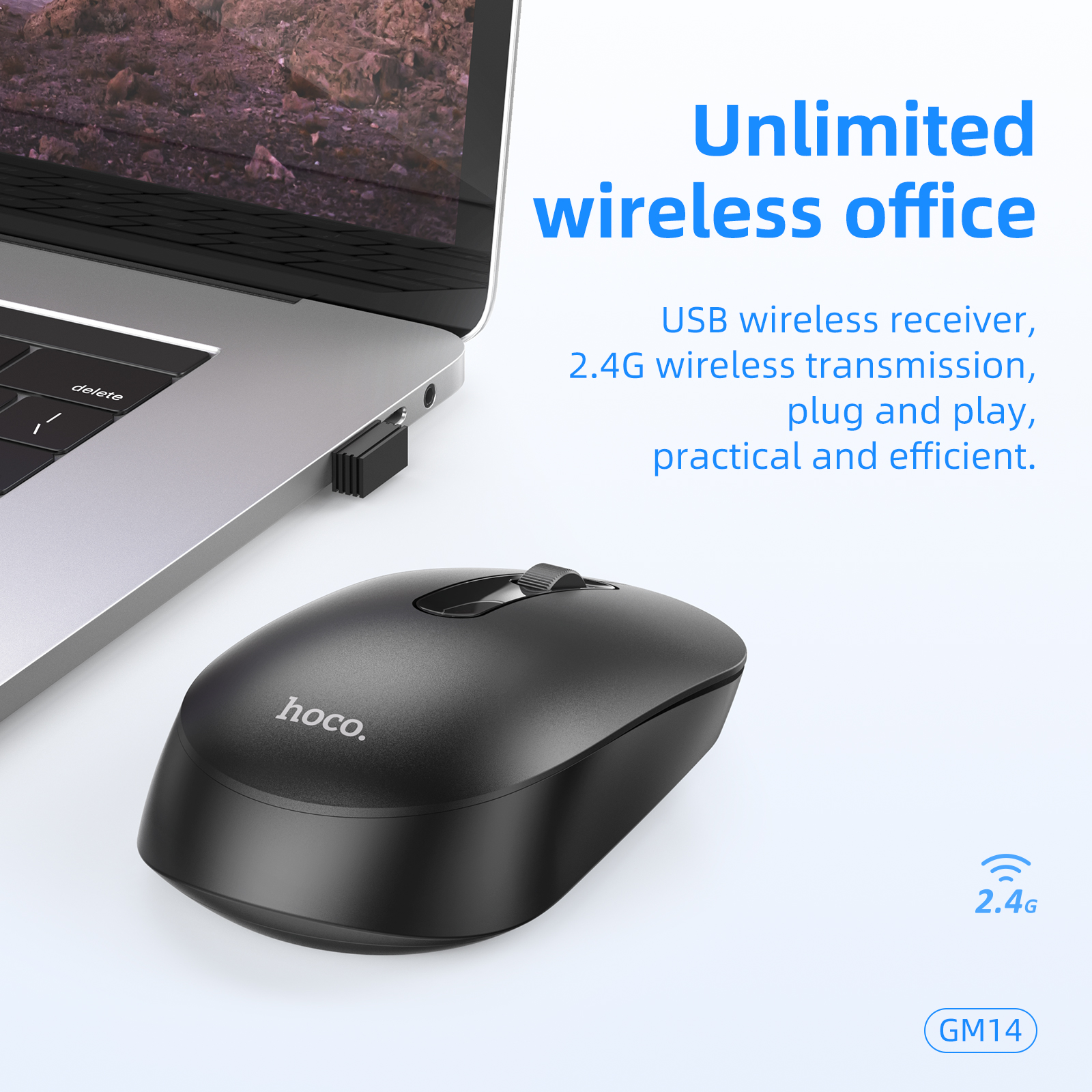Mouse wireless portatile Hoco 1200 DPI silenzioso
