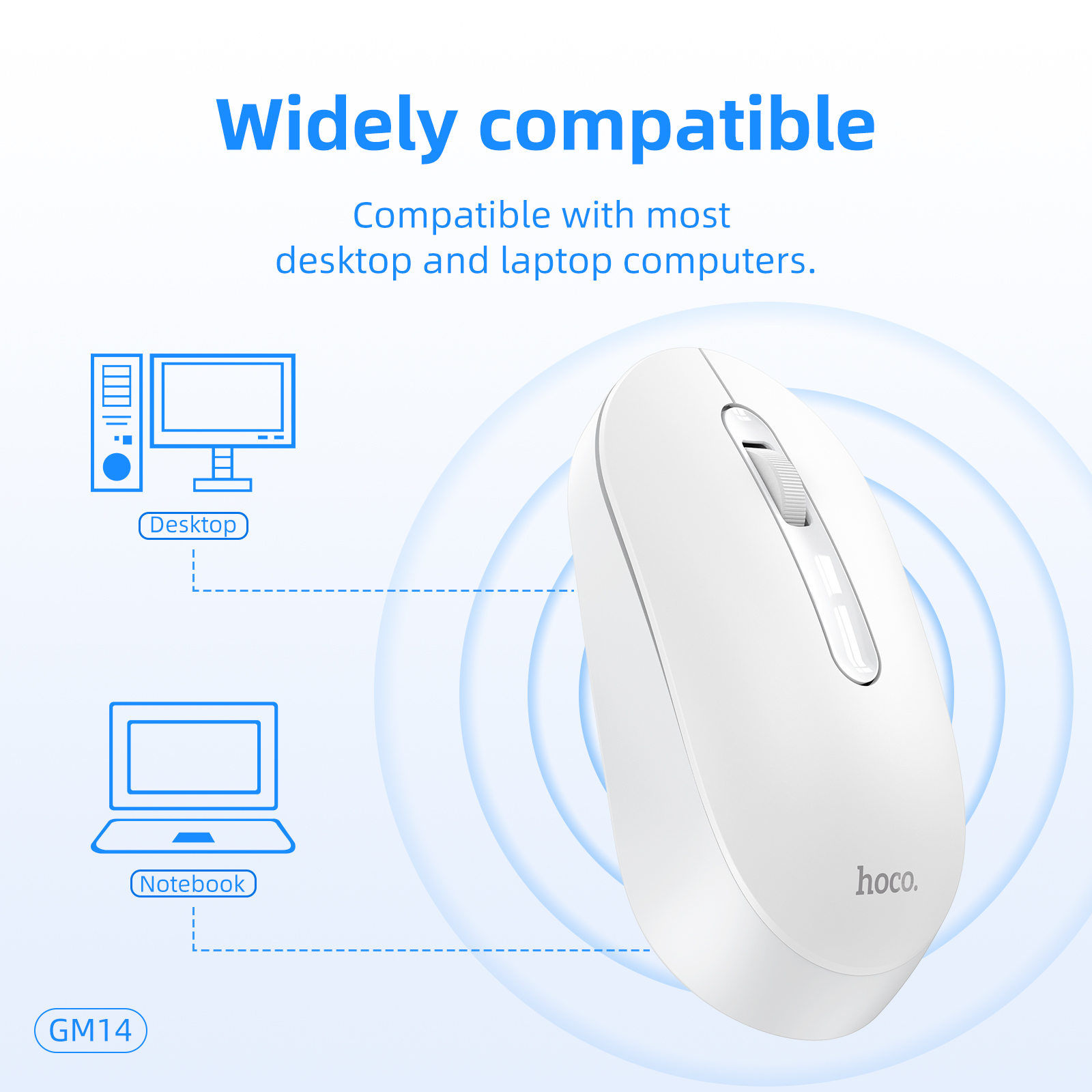 Mouse wireless portatile Hoco 1200 DPI silenzioso