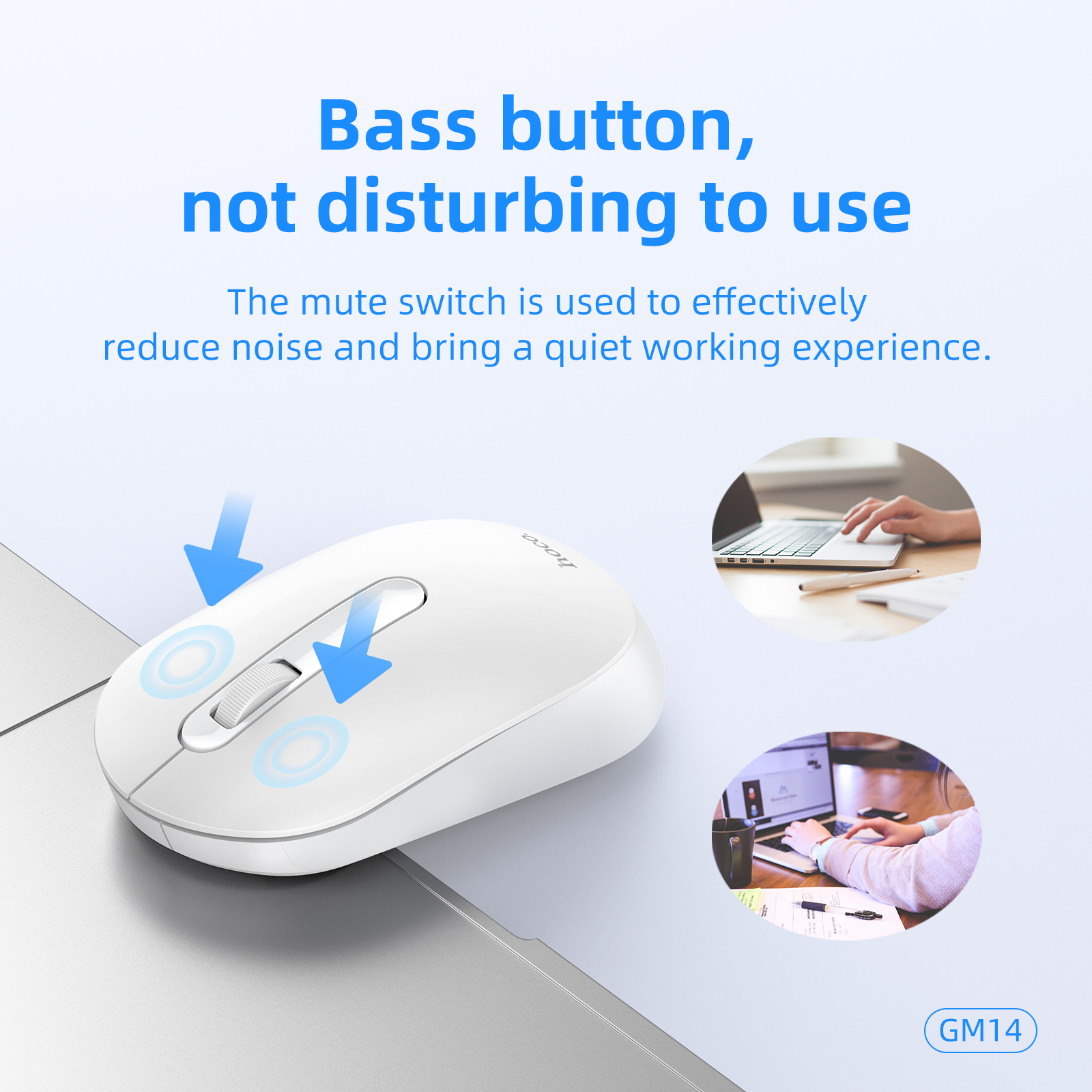 Mouse wireless portatile Hoco 1200 DPI silenzioso