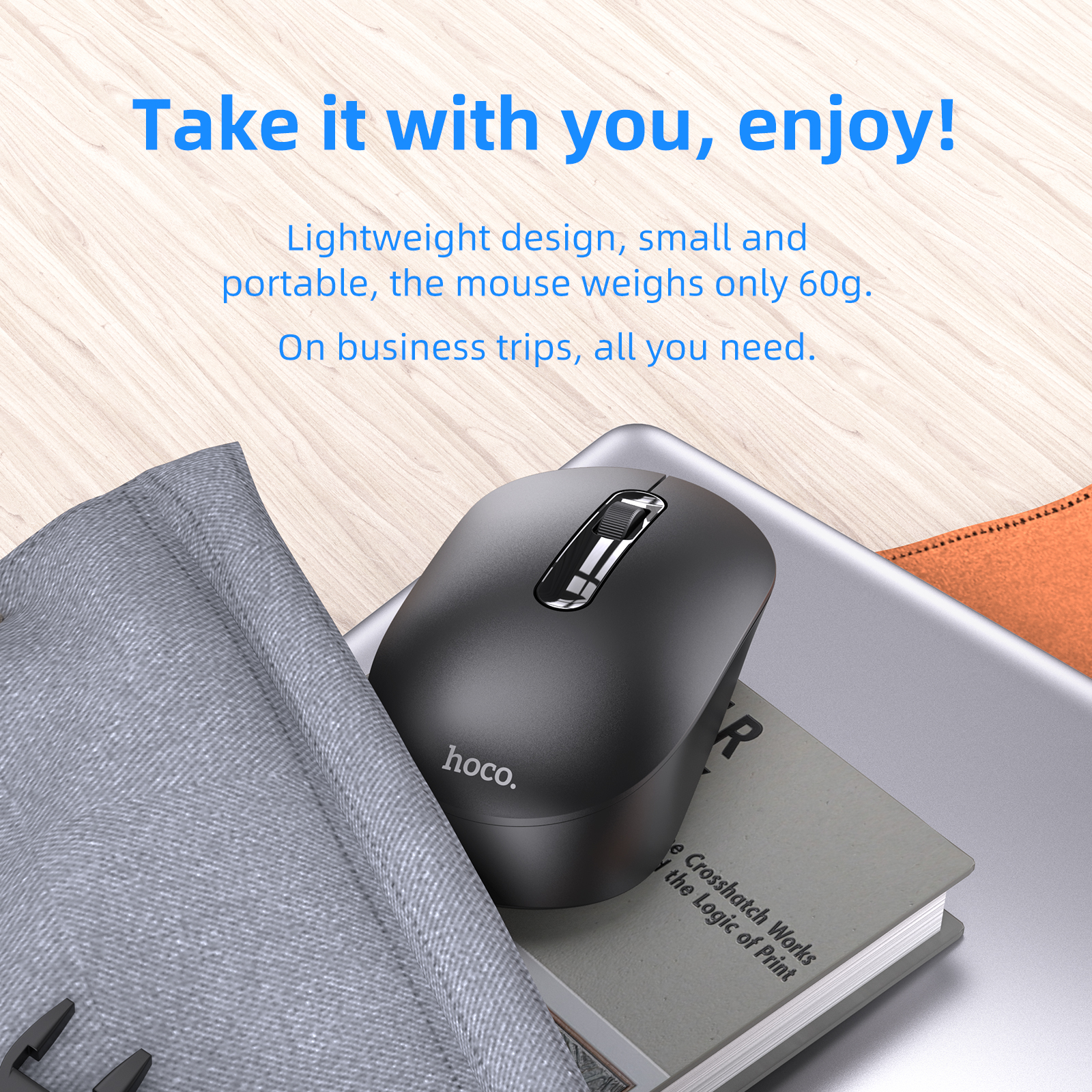 Mouse wireless portatile Hoco 1200 DPI silenzioso