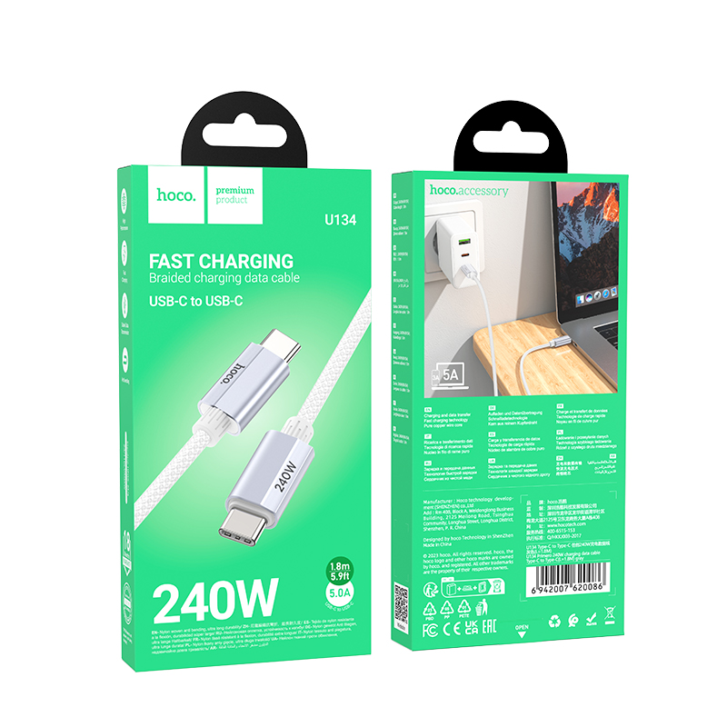 Cavo USB C a C HOCO da 240 W con ricarica rapida PD3.1