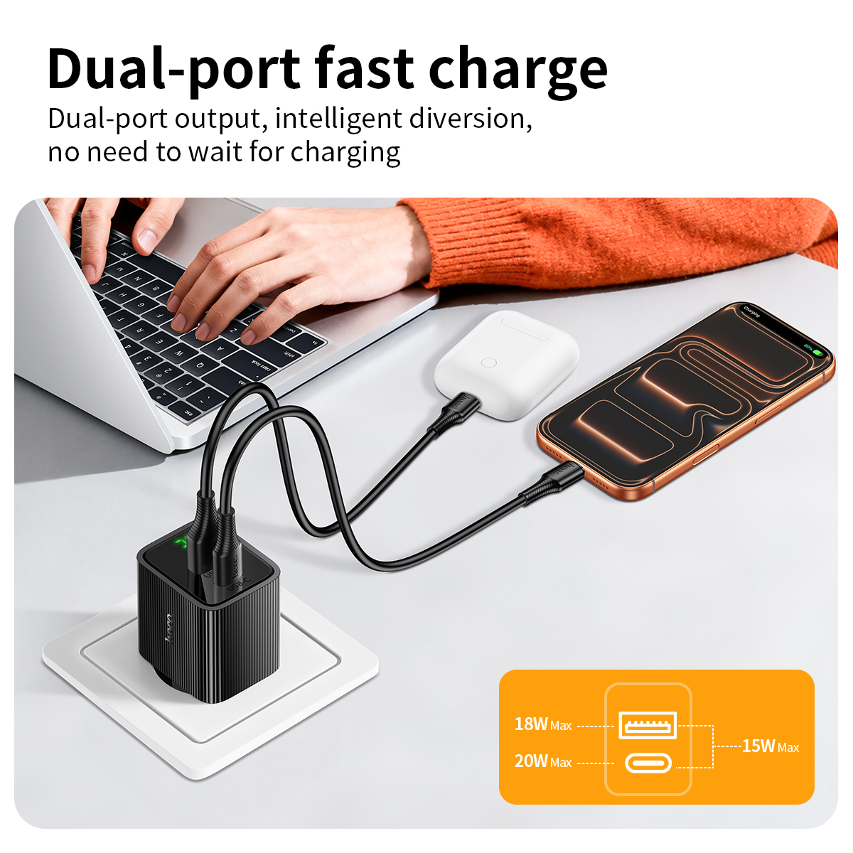 HOCO PD30W Ricarica rapida USB C per telefono