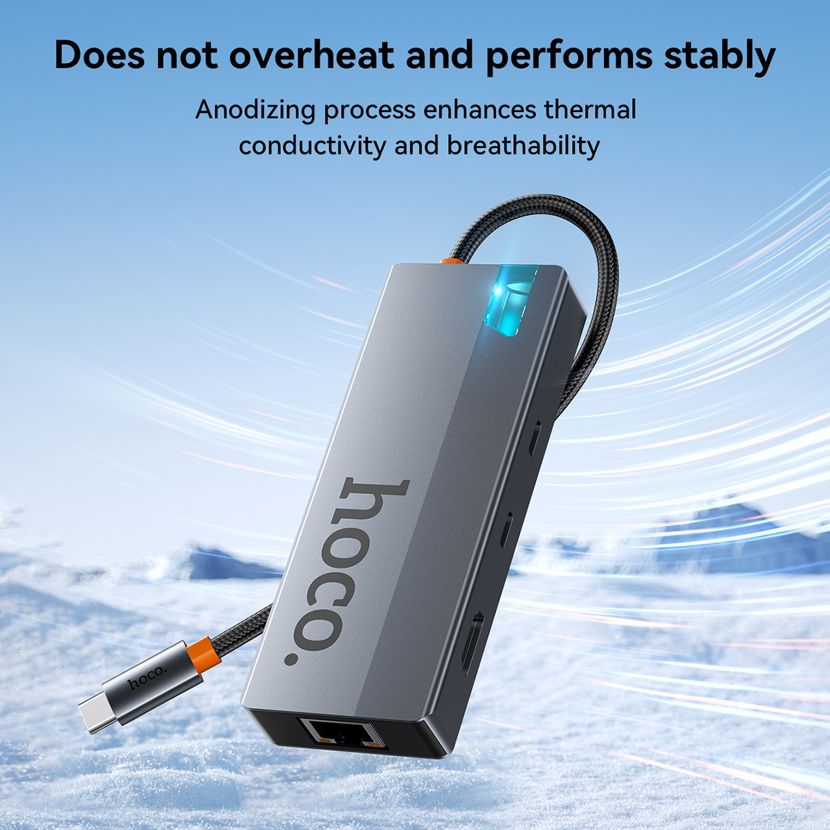 Hub HOCO 8 in 1 da USB C a RJ45 compatibile con