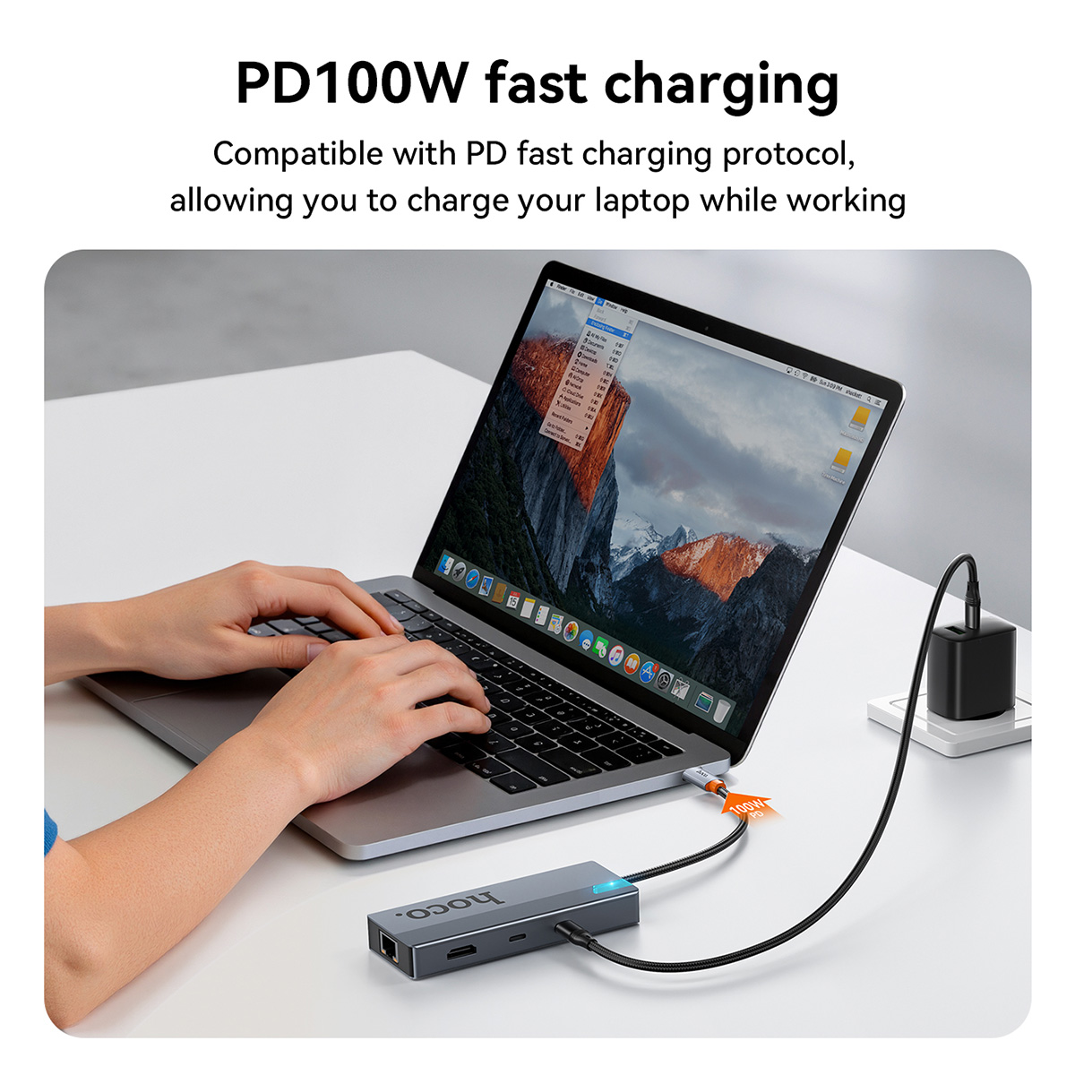 Hub HOCO 8 in 1 da USB C a RJ45 compatibile con