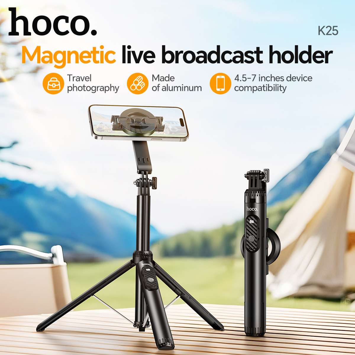 HOCO Asta per selfie magnetica Treppiede per iPhone 16