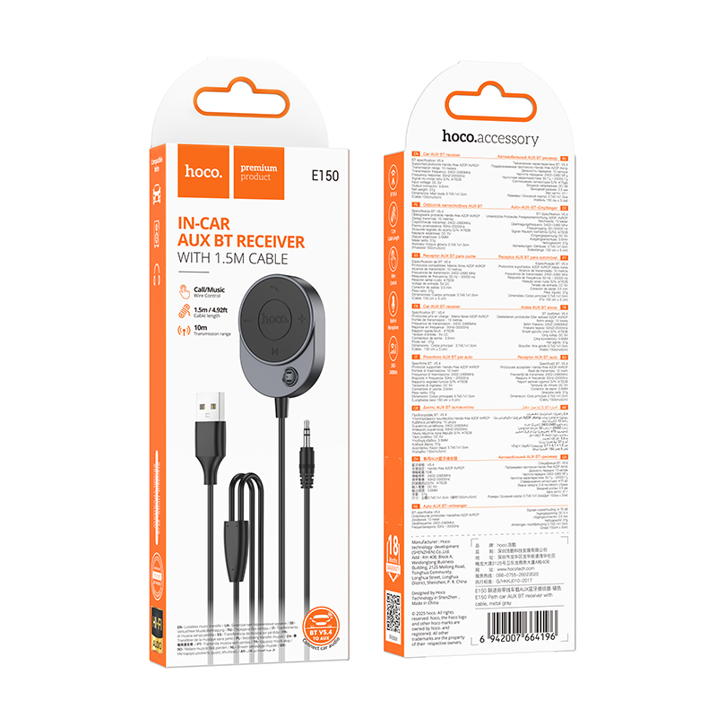 Ricevitore Bluetooth per auto HOCO da 3,5 mm AUX 5.4