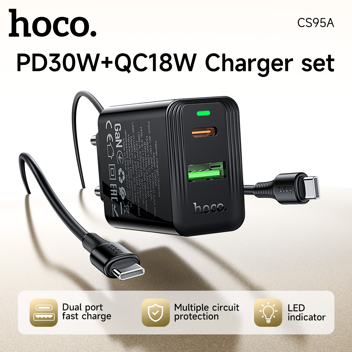 Telefono con ricarica rapida GaN PD30W e spina europea