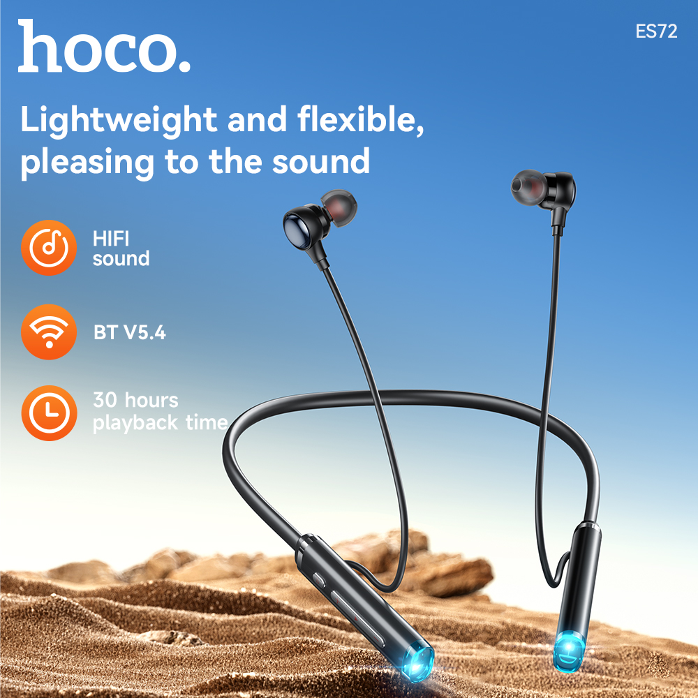 אוזניות אלחוטיות Bluetooth 5.4 עם רצועת צוואר של HOCO