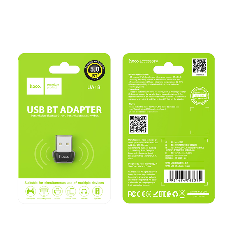 Ricevitore dongle Bluetooth 5.0 USB Hoco per