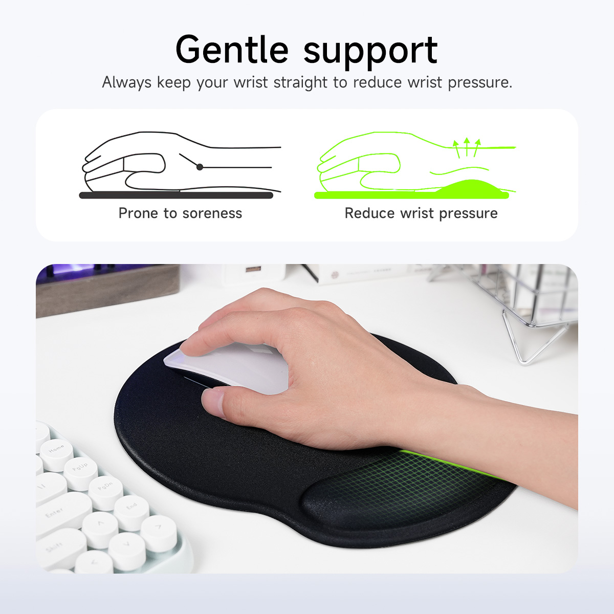 Mouse con poggiapolsi ergonomico HOCO GM30, comodo
