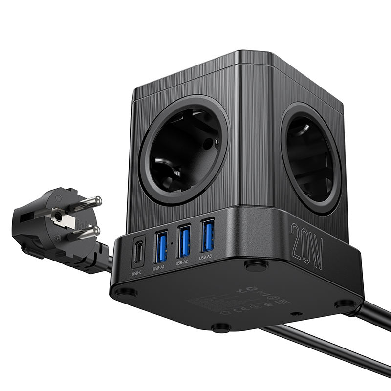 Multipresa HOCO PD20W con spina EU/GER e 5 prese CA 3