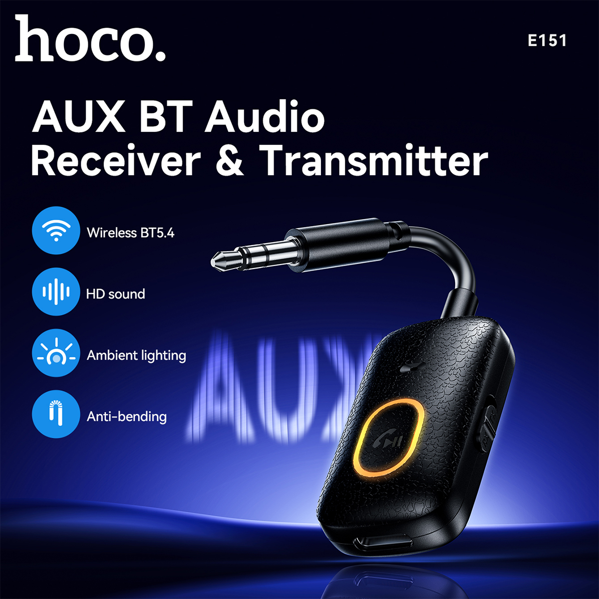 HOCO Ricevitore/trasmettitore audio AUX da 3,5 mm per