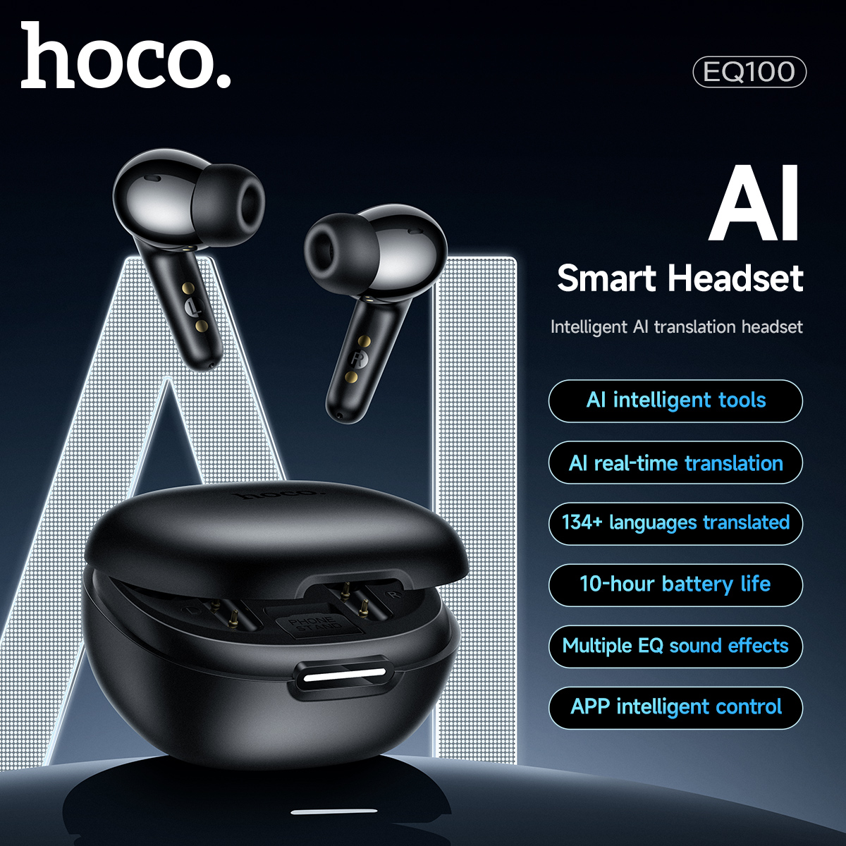 Auricolari HOCO Smart AI con traduzione in tempo reale