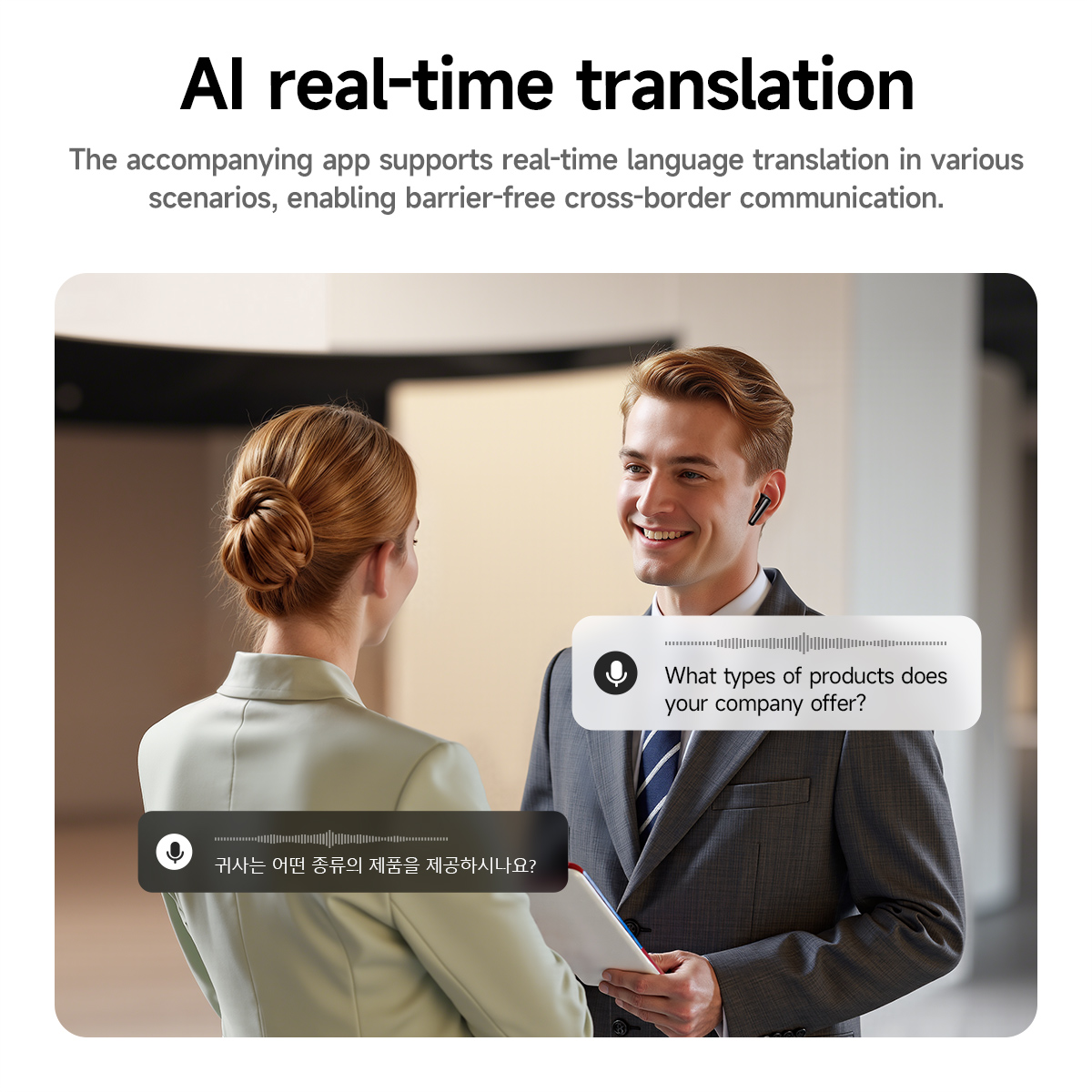 Auricolari HOCO Smart AI con traduzione in tempo reale