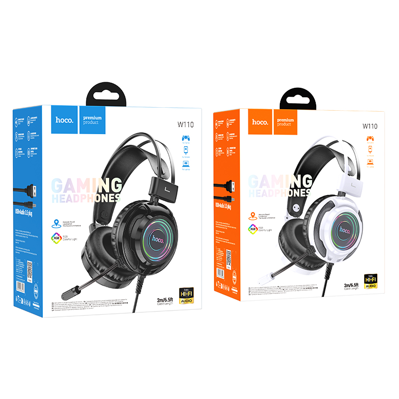 Cuffie da gaming cablate HOCO con illuminazione RGB