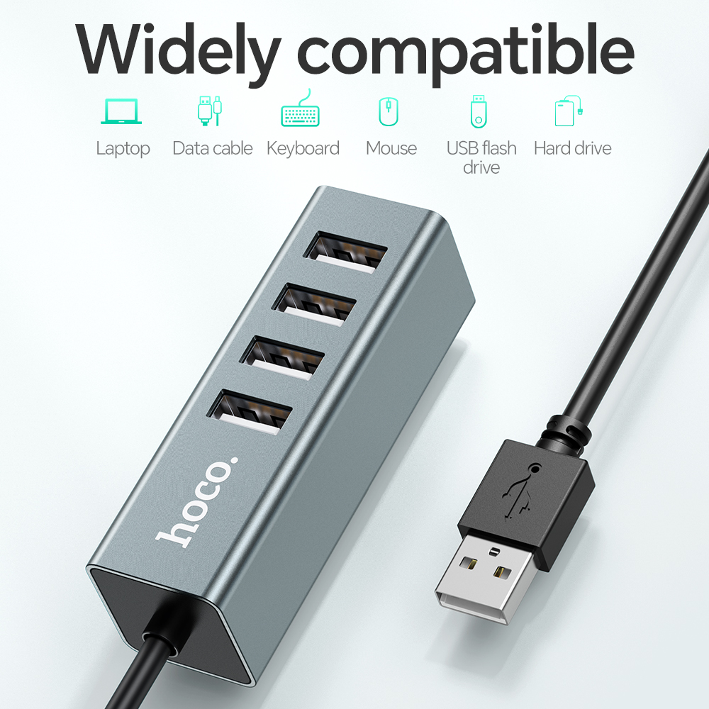 Hub USB 2.0 HOCO, splitter USB, adattatore di