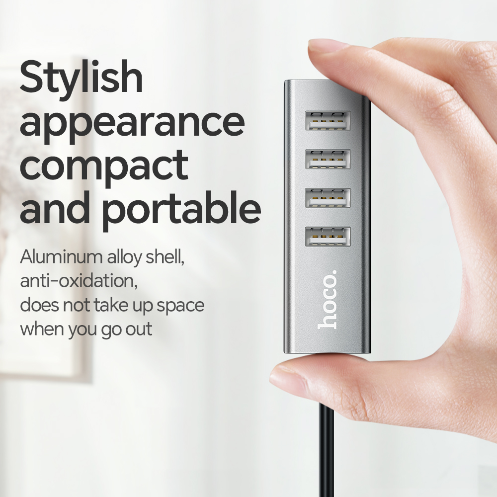 Hub USB 2.0 HOCO, splitter USB, adattatore di