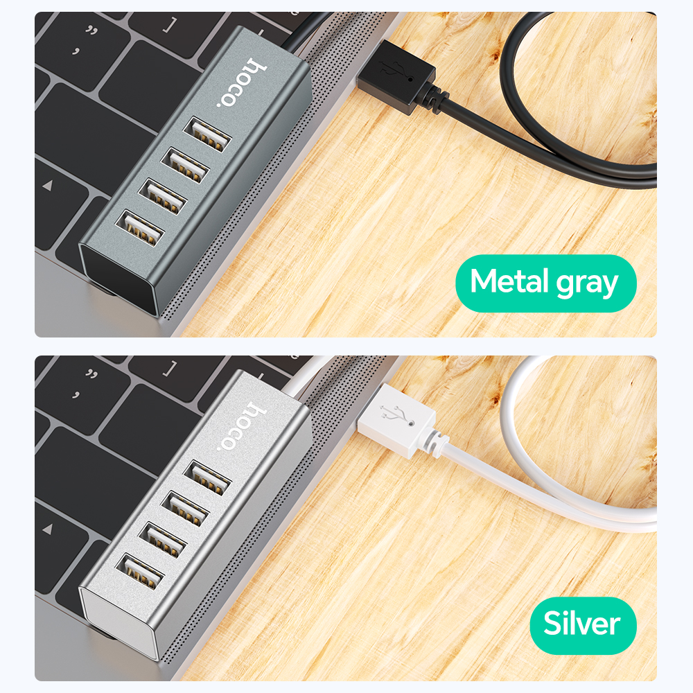 Hub USB 2.0 HOCO, splitter USB, adattatore di