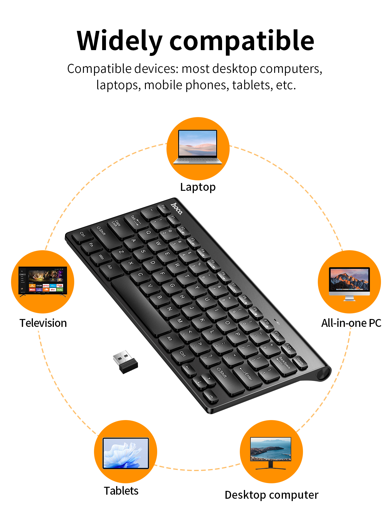 Tastiera mini USB wireless portatile HOCO 2.4G