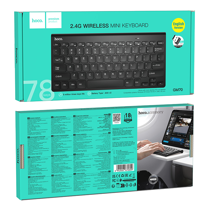 Tastiera mini USB wireless portatile HOCO 2.4G